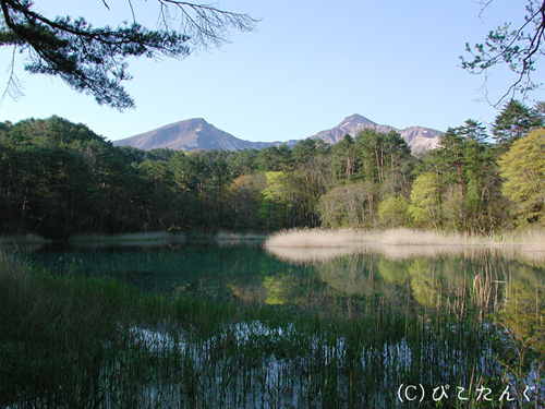 毘沙門沼と磐梯山